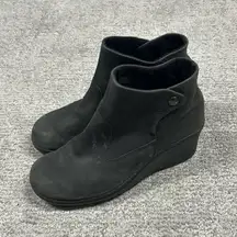 Keen Akita Ankle Boots Womens 8 Slate Gray Wedge Leather Snap Closure