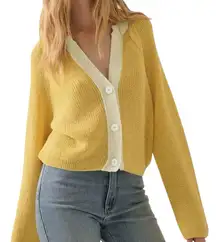 Chic Yellow Women's Cardigan Sweater
