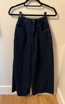 Weworewhat Dark Blue Wide Leg Jeans