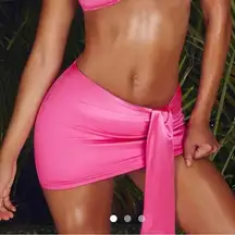 Neena Swim (Oh Polly) Micro Mini Skirt  Satin Pink  Size S NWT