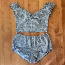 Pink by Frankies Bikinis Marilyn Short Sleeve Poplin Blouse & Marilyn Poplin Shorts