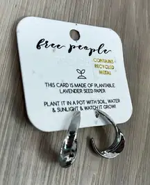 Free people silver tone twisted hoop earrings