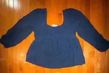 Universal Thread navy blue Balloon Sleeve Peplum Top size small