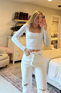 AGOLDE White Distressed Jeans