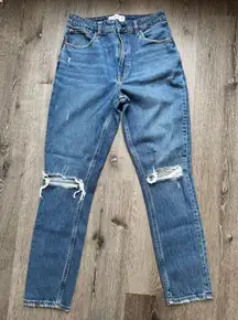 Abercrombie & Fitch High Rise Skinny Jeans Women’s 6 28x27 Distressed Blue Denim