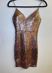 ZARA Rose Gold Sequins dress small