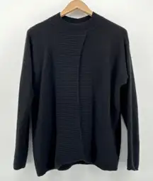 Antonio‎ Melani Black 100% Cashmere Mock Neck Split Back Sweater Women's Small