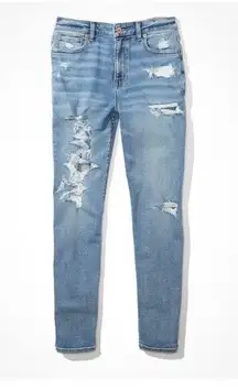 Stretch Ripped Mom Jeans