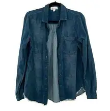 ANTHROPOLOGIE CLOTH AND STONE Chambray Button Down Long Sleeve Shirt Sz S