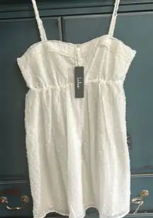 Lulu's White Textured Sleeveless Dress