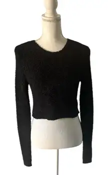 Olive & Oak Textured Black Crew Neck Sweater