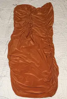 Sabora Terracotta Ruched Mini Dress