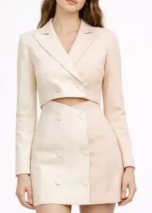 Significant Other Glider Blazer Dress Women’s Size 4 Peach Cream Cut Out Linen M