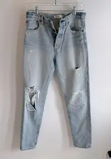 Moussy Vintage Melvin Tapered High Rise Distressed Jeans