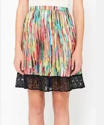 Prabal Gurung For Target Sz 8 Too Cute Pleated Skirt W Black Lace Trim