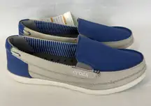Crocs Walu Women’s Canvas Loafers Slip-On Blue US 9 Boat Shoes