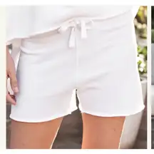 Frank & Eileen Pearl Favorite Lounge Fleece Sweatshorts Shorts White Sz MED EUC