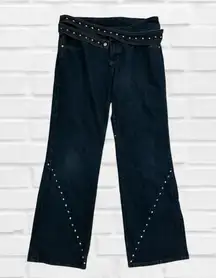 Fubu Y2K Dark Wash Studded Straight Leg Jeans