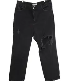 Abercrombie & Fitch Curve Love '90s Relaxed Jean High Rise Black Jean Size 33 16