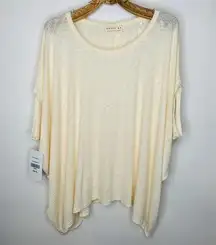 Dress Up Ribbed Oversized Tunic T Shirt Boxy Sz Medium Ivory Color