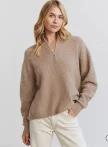 Jenni Kayne 100% Cashmere Half Zip Sweater