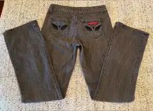 Vintage Sasson Bootcut Boogie Low Rise Women’s Jeans Size 6 in Grey Black EUC