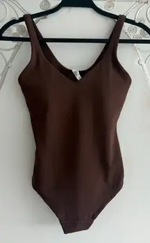 Lululemon Align Bodysuit Womens 4 Brown Java Thong Tank Top Nulu Minimalist NEW