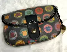 Vintage DOONEY & BOURKE Stamp Medallion Multi Color Pouch