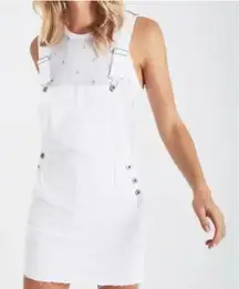 AG Adriano Goldschmied  Jeans White Denim Kaitlin Mini Skirt Overalls Denim M