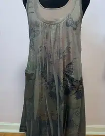 MONORENO TAUPE DRESS WITH POCKETS SIZE SMALL