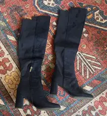 NEW Navy Blue Knee high Mark Fisher heel boots 7