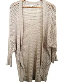 💥 New York & Company Taupe Open-Knit Cardigan