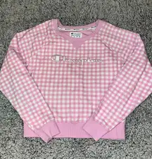 Pink Checkered Sweatshirt