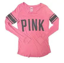 Women’s VS PINK Y2K Hot Pink Neon Long Sleeve Sporty Shirt Small Lightweight