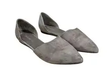 Vince Nina D'Orsay Flat Suede Gray Womens 9 Corpcore Plain Pointed Toe Shoes