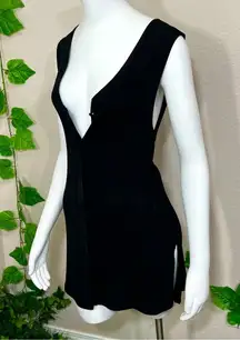 Pola Black Button Down Vest Dress