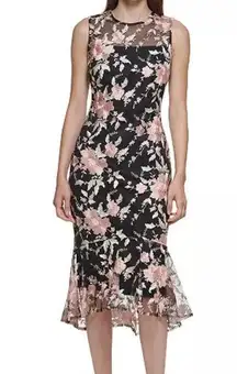 Calvin Klein 
New-Floral-Embroidered Overlay dress size 2