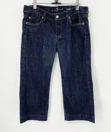 7 For All Mankind Dojo Cropped Denim Jeans Sz 30 Blue Low Rise Pockets Stretch