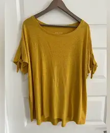 Ava and Viv Linen Top Yellow Size 2X