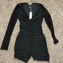 NWT-ruffled romper w mesh sleeves