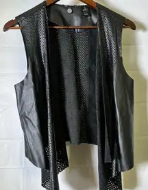 BKE Boutique Black Sleeveless Faux Leather Vest