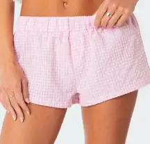 Pink Gingham Boxer Edikted Shorts