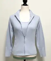 Shu Shu Zip Up Sweater Cardigan Camisole Set