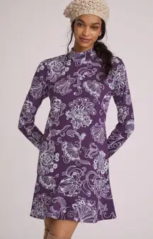 Anthropologie Paisley Mock Neck Mini Dress Size Medium