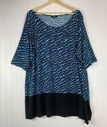 Premise Women's Plus Size Multicolor Stretch Knit Tunic Top Sz 3X