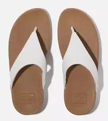 FitFlop Lulu Leather Toe Post Sandals, White - size 10