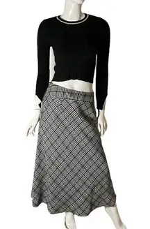 Vintage tweed plaid maxi skirt 12