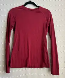 Figs Women’s Salta Seamless Longsleeve Underscrub Sz XL Maroon Red