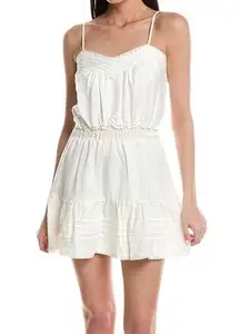**Saltwater Luxe Linen-Blend Mini Tank Dress – Off-White – Size XL**