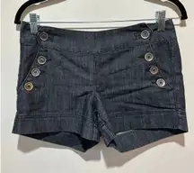 Vintage Boom Boom Jeans denim shorts size XXS button front dark wash